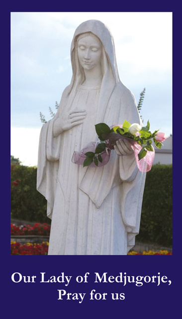 Our Lady of Medjugorje Prayer Card***BUYONEGETONEFREE***